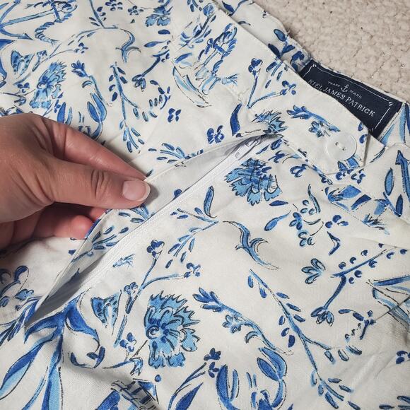 Kiel James Patrick Linen Cotton Blend Chinoiserie Beach Pattern Shorts Size 10 - Picture 6 of 16